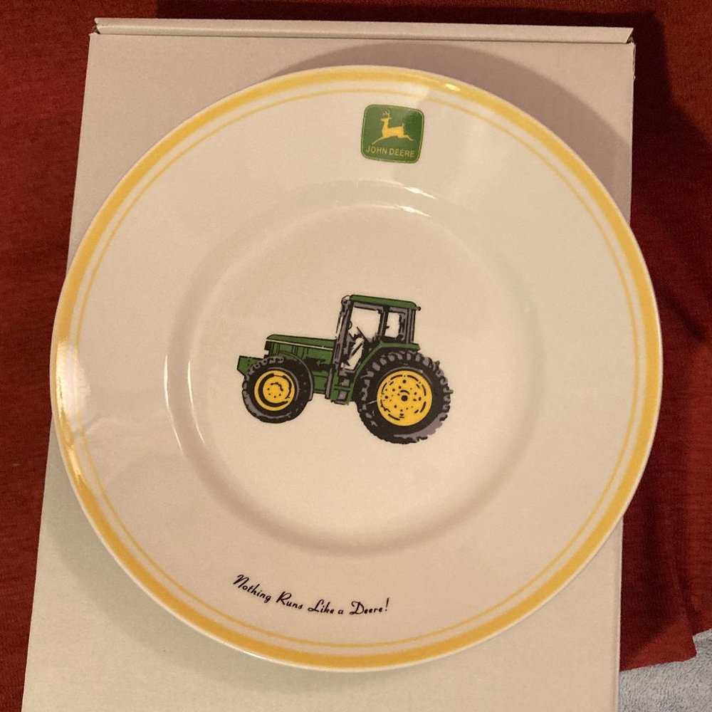 2002 Gibson JOHN DEERE Salad Plate-"Nothing Runs Like A Deere! Logo-9" Dia-EUC